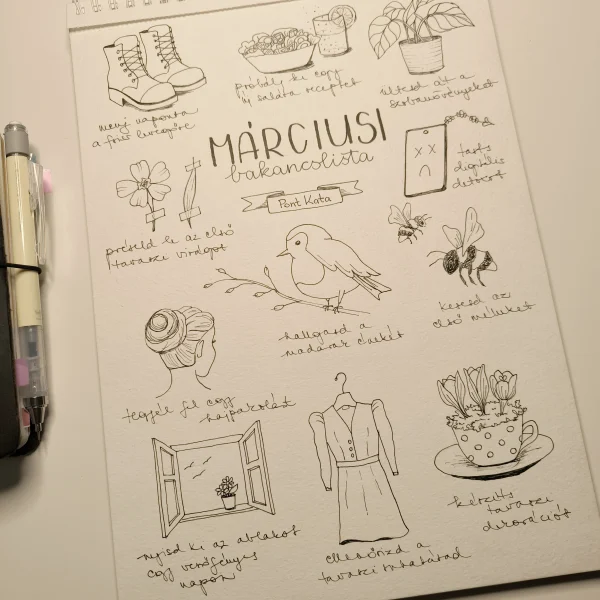 Március havi színezhető bakancslista